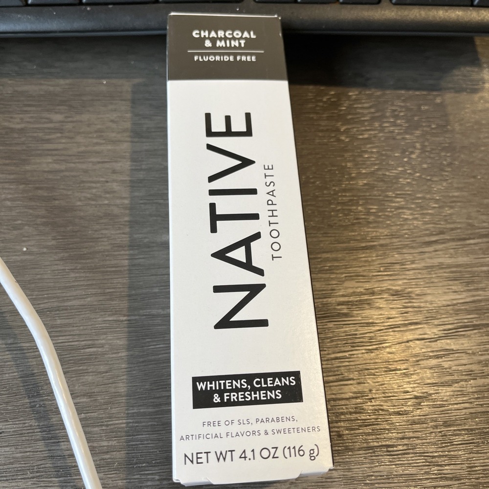 Native Premium Detoxifying Charcoal with Mint Fluoride Free Toothpaste